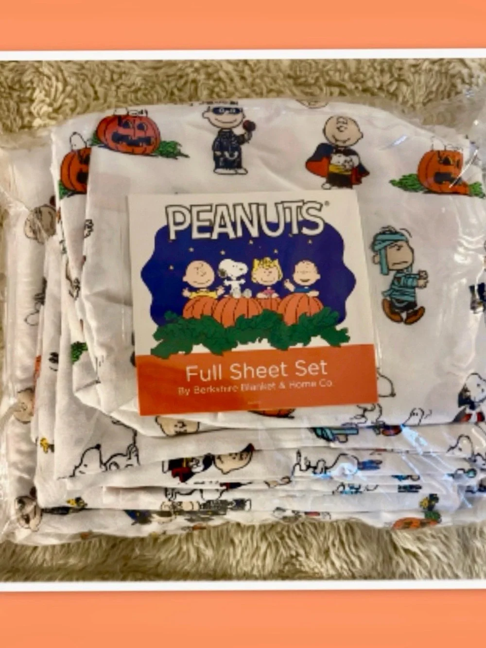 Berkshire Blanket & Home Co. ~ Peanuts Halloween Full Sheet Set